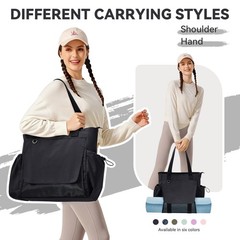 WLLWOO Thick Yoga Mat Gym Tote Bag Breathable Mesh Holder Waterproof Pocket