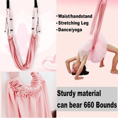 Door Leg Stretcher Strap, Flexibility Trainer Strap for Ballet Dance (Pink)