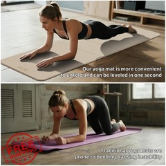 onlyhe Yoga Mat 8mm Thick Milk Coffee + Black