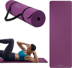 Gaiam Yoga Mat, Pilates & Exercise Mat, Thick /” (10Mm) Workout Mat with Easy-Ci