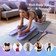 Nicoler Portable Pilates Reformer – Pilates Board 8-In-1 Multi-Functional