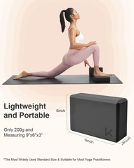 Yoga Block EVA Foam 2 Pack Non-Slip Supportive Lightweight for Yoga, Deep