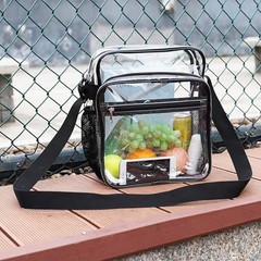 Clear Bag Stadium Approved, Clear Crossbody Messenger Shoulder Bag with Black