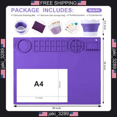 DIYDEC Silicone Art Mat 20×16 Inch – Large Silicone Painting Mat with