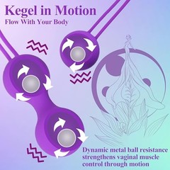 Kegel Ball 3 pcs Set for Women, Ben Wall Ball Massage Weight Exercise Purple