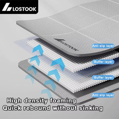 4Mm Thick TPE Foldable Yoga Mat 183*61Cm Easy Storage for Travel Yoga Pilates Ho