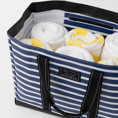 Deano Large Lightweight Beach Tote with Zip Pocket – Folds Flat for Easy Storage