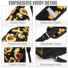 Crossbody Bags for Women Men Trendy Sling Bag Backpack Casual Medium Sunflower