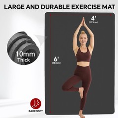 Stepwaver large yoga mat 72″x48″x0.4″ black