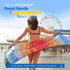 ECCOSOPHY Microfiber Beach Towel -Sand Free Towels are Quick Large, Marrakesh