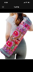 Yoga Mat Dogma Tapestry Embroidery Carrier Bag Colorful Adjustable(handmade)