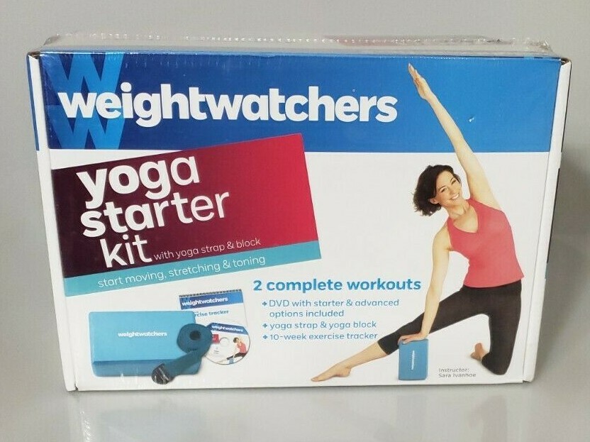 Weight Watchers Yoga Starter Kit 2 Complete Workouts DVD w/ Yoga Block & Strap