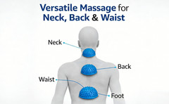 Half Round PVC Massage Ball, Spiky Balance Dome Yoga Ball, Blue, Fitness