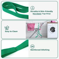 Abiarst Stretching Strap Yoga Straps for Physical Therapy, 10 Loops Non-Elastic
