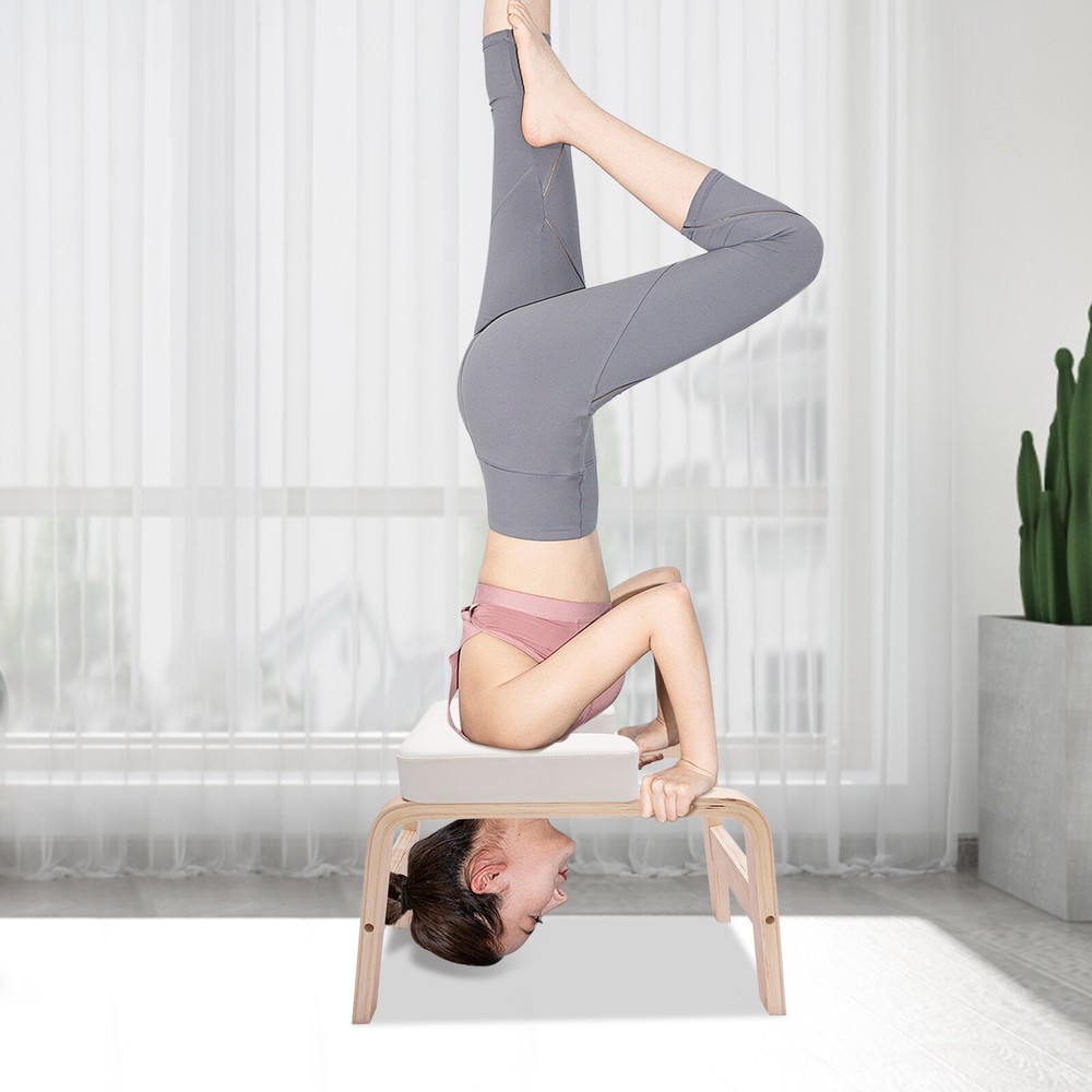 White Modern Yoga Headstand Stool Yoga Headstand Bench Yoga Invert Chair 200kg