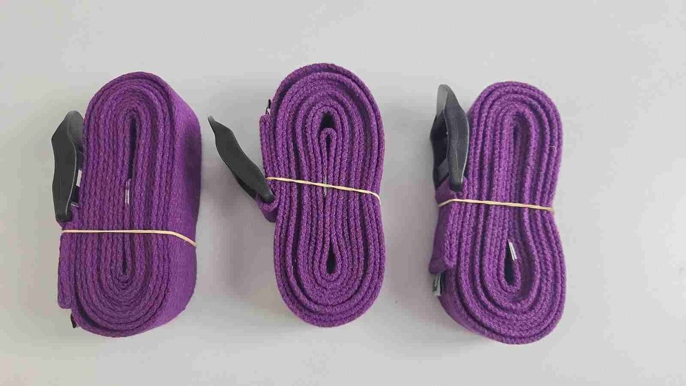 3x Lot – Purple Barefoot Yoga Practice Straps – Cinch Buckle