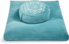 Meditation Cushion Set Buckwheat Hull & Memory Foam Adjustable Floor Pillow
