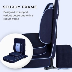 Extra Large Meditation Chair Floor Back Support Yoga Cushion Navy Blue 24×22