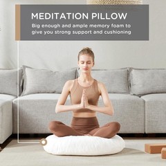 Codi Round Floor Pillow Insert 2 Sets, Large Thick Meditation Cushion, Circul…