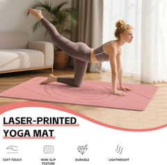 Large Yoga Mat Thick, 76″X32″X0.31″Wide POE Exercise Mat with Non-Slip Surface &
