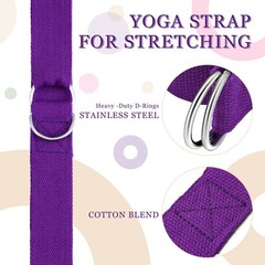 24 Pcs Yoga Strap Stretching Pilates Exercise Adjustable Straps 6 ft Non Elas…