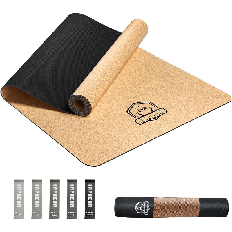 Large Cork Yoga Mat – 72″x36″ Wide Non-Slip for Home Workout, Yoga, Pilates