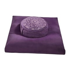 Zafu & Zabuton Meditation Cushion Set – Buckwheat Hull & Memory Foam Purple