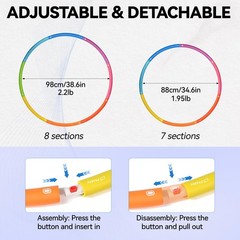 Weighted Exercise Hoop for Adults, 2.2lbs Adjustable Fitness Hoop, 8 Detachab…