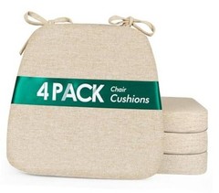 Dining Chair Cushions Set of 4, 2.5 inch Thick 4 Count(Pack of 1) Beige