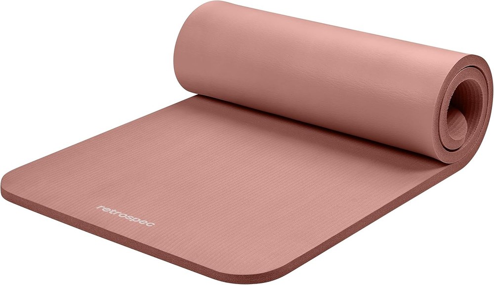 Solana Yoga Mat 1″ Thick w/Nylon Strap Durable Non Slip Exercise Mat Indoor US