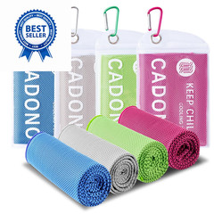 CADONO 4 Pack Cooling Towel (40″x12″), Soft Large, Light Blue/Green/Pink/Grey