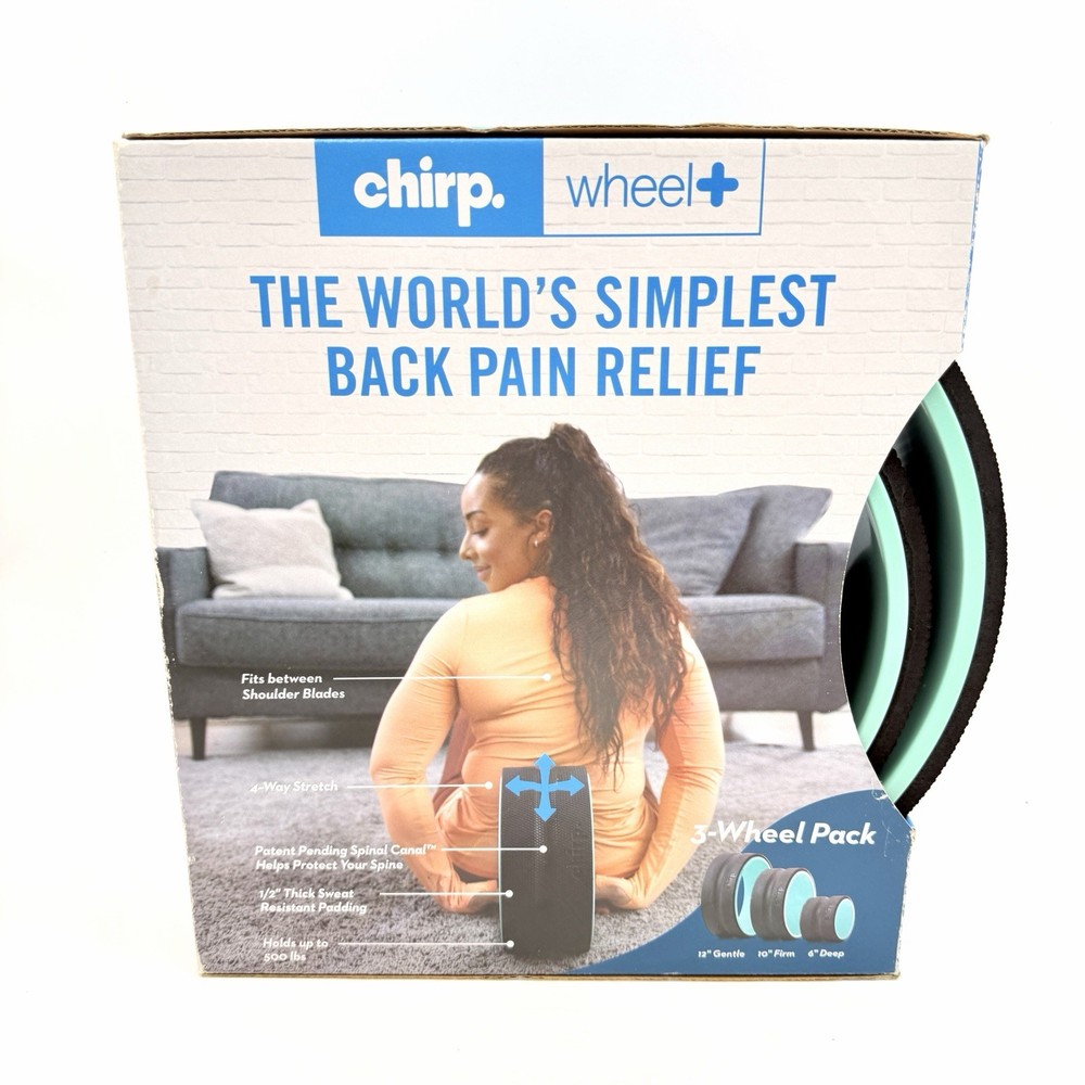 Chirp Wheel Plus + 3 Pack Back Roller Relief Spinal Mobility Stretch 12” 10” 6”