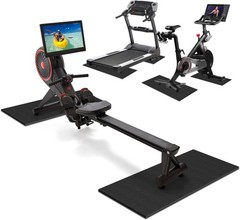 2PCS Fitness Equipment Mats and Floor Protector, Non-Slip Mat Rowing, Rowing