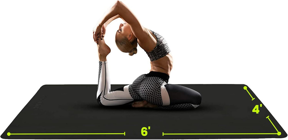 Large Yoga Mat (6’X4′) – 1/4″ & 1/2″ Thick Exercise Mats for Home Workout, Extra