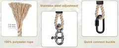 Tree Swing Rope Hammock Tree Straps Hanging Kit, Adjustable Rope Fast & Easy to