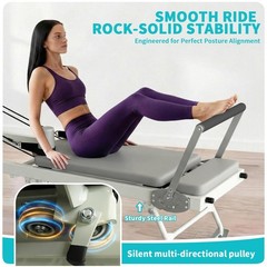 71″ Heavy Duty Pilates Equipment Foldable Pilates Reformer Machine for Home Gym
