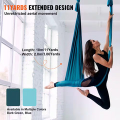 Aerial Silk and Yoga Swing, 11 Yards, Aerial Yoga Hammock Kit with 100Gsm Nylon