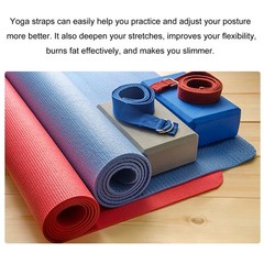 Yoga Strap-6FT Stretch Band with D-Ring for Yoga Pilates Stretch Workout, Black