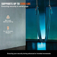 Aerial Silk and Yoga Swing 11 Yards Aerial Yoga Hammock Kit with 100Gsm Nylon Fa