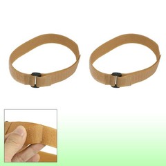 Nylon Hook Loop Closure Adjustable Yoga Mat Strap Band Khaki 50 x 2.6cm 2pcs