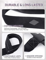 MRZZATA Yoga Mat Carrier Strap Adjustable Thick Wide Black