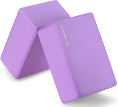 Set of 2 High Density Yoga Blocks, 9″X6″X4″ Each, Pair, Multiple Colors