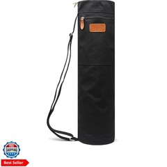 Canvas Yoga Mat Bag with Adjustable Strap & Pockets, Full-Zip Travel Gym Tote…