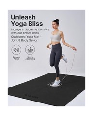 YOTTOY Large Yoga Mat (75 * 52 * 1/2inch),Extra Wide TPE Exercise M… Fast Ship