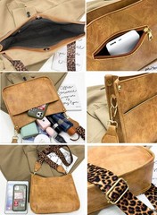 Women’s Leopard Guitar Strap Crossbody Purse Shoulder Bucket Cross-body Purse