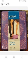 NEW! EVOLVE by GAIAM Foam Yoga Block Purple Patterned Pilates Meditation Balance