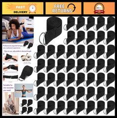 6ft Yoga Strap for Stretching – Adjustable Pilates Belt, Non-Elastic Exercise Ba
