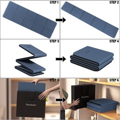 Readaeer Foldable Yoga Mat for Travel Folding Yoga Mat 6mm Thick with Carryin…