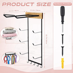 Yoga Mat and Ball Holder Wall Mount, 4-Tier Yoga Mat & Ball Storage Rack,