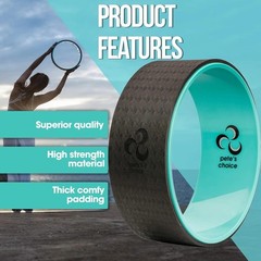 12.6″ Yoga Wheel Kit with Yoga Strap – Enhance Flexibility & Alleviate Back Pain